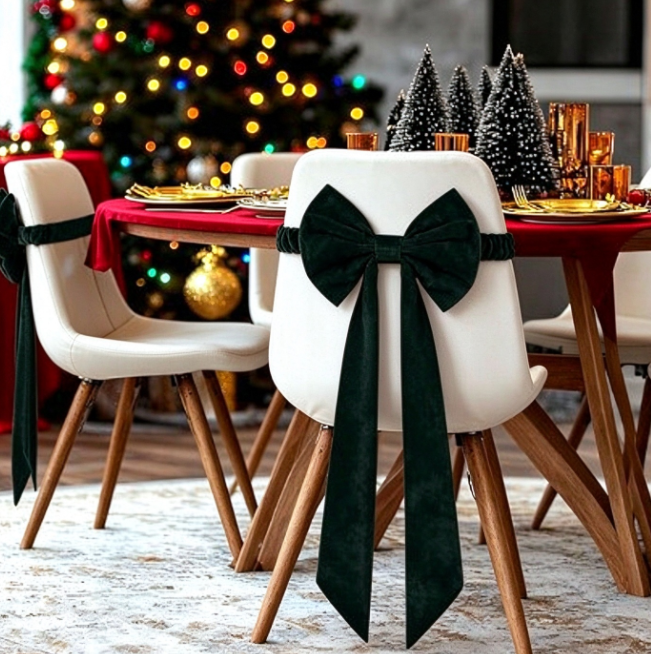 ⏳🔥50% RABATT UNDER EN BEGRÄNSAD TID! ⏰🎀Stor julrosett i sammet – elegant dekoration för julgranen och hemmet