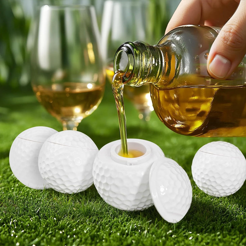 Kreativt snapsglas format som en golfboll