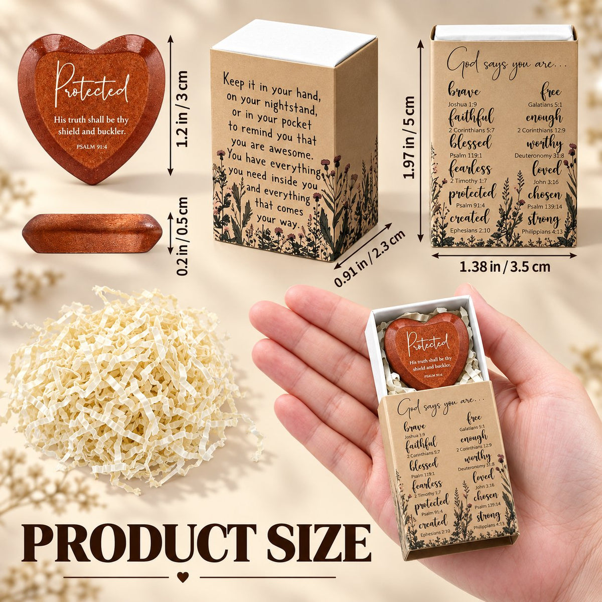 ✝️🎁 Kristet presentpaket med hjärtformade fickkort (12-pack)