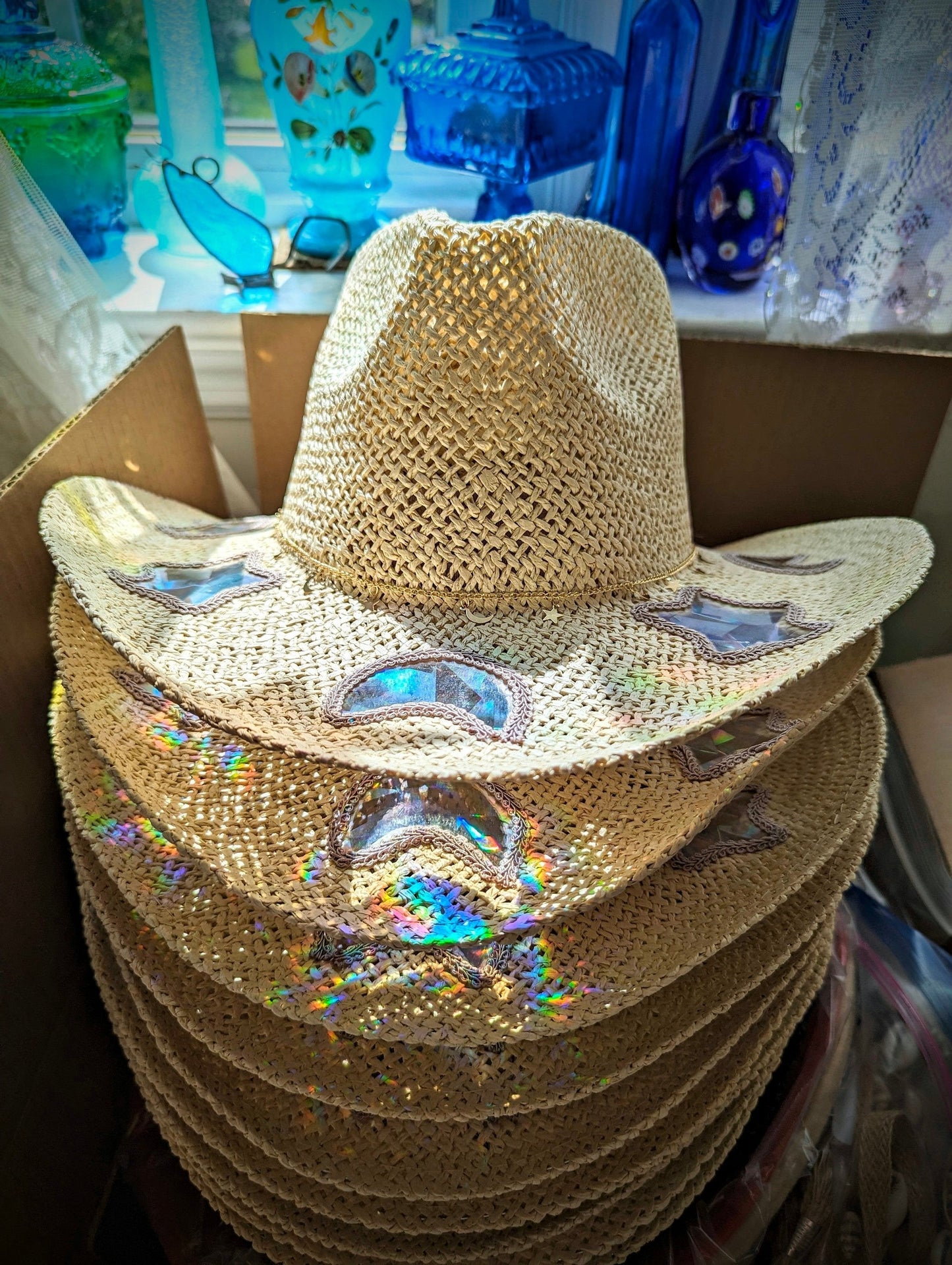 Sista dagen 50% rabattđ„Suncatcher Cowgirl Halm Prisma Hatt