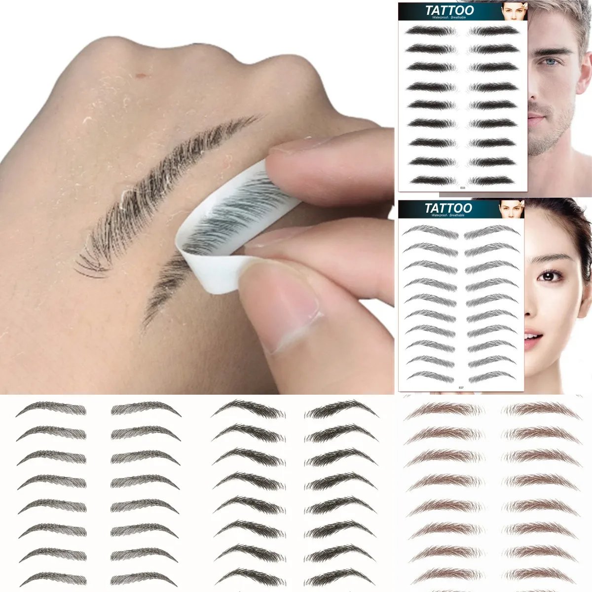 💄4D vattentäta ögonbrynsklistermärken🔥 (med ögonbrynstrimmer)