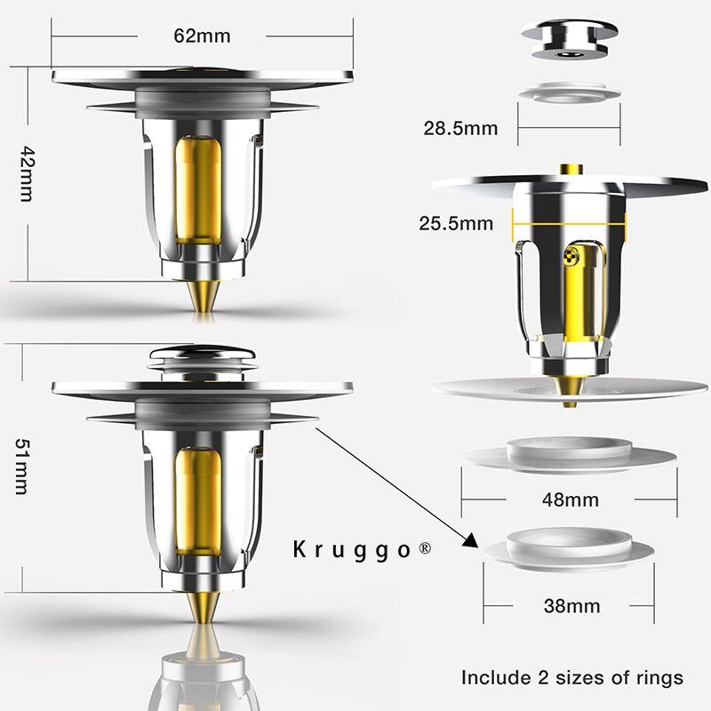 Kruggo® Pop-up Ablaufgarnitur Waschbecken Stopper