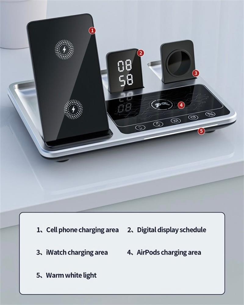Ny generation snabb Smart Touch 4 i 1 trådlös laddare för iPhone, Apple Watch och AirPods