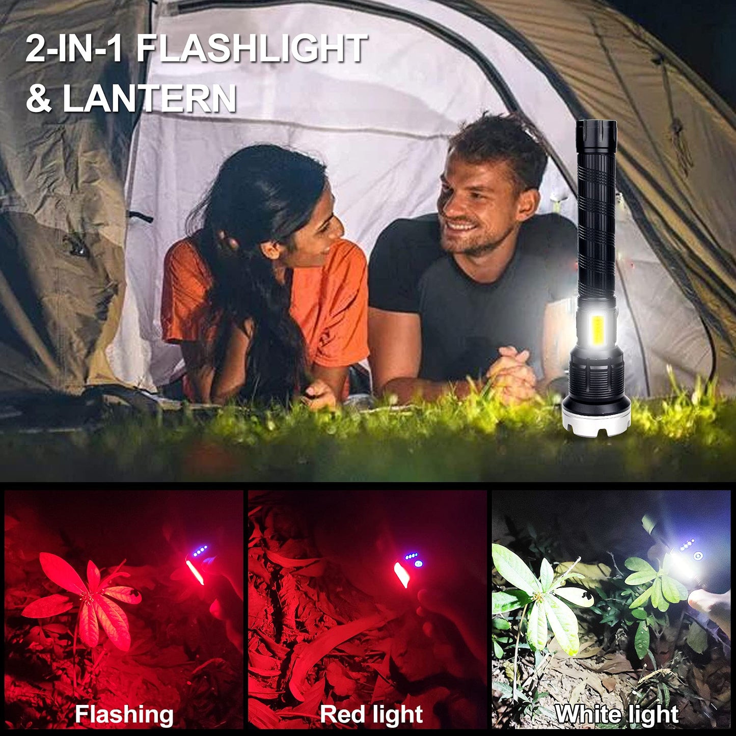 LED Uppladdningsbar Tactical Laser Ficklampa Hög Lumens