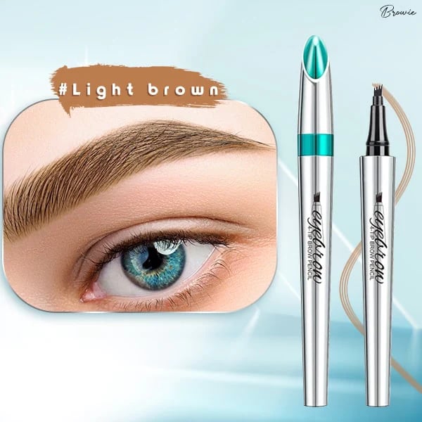 Vattentät 3D Eyebrow Pencil Microblading Tattoo Pen med 4 tänder