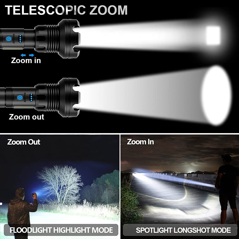 LED Uppladdningsbar Tactical Laser Ficklampa Hög Lumens