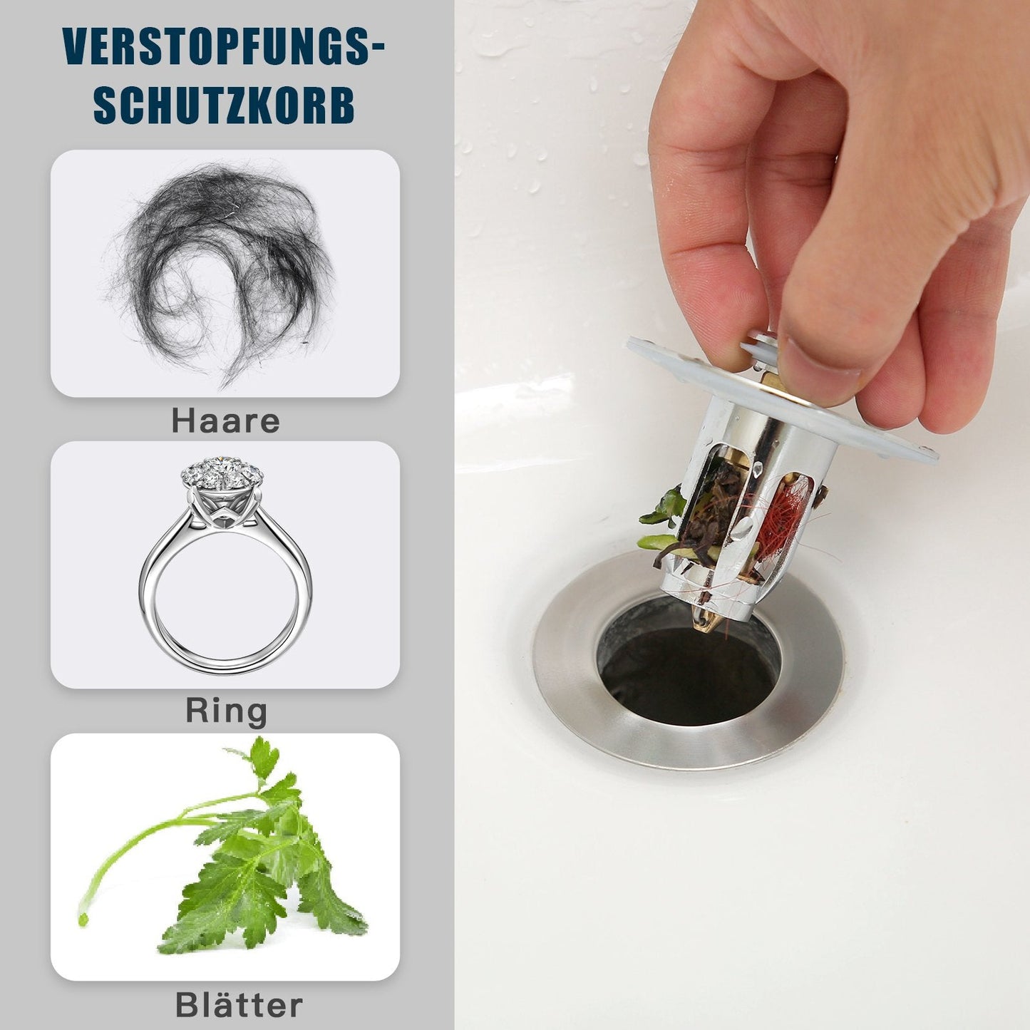 Kruggo® Pop-up Ablaufgarnitur Waschbecken Stopper