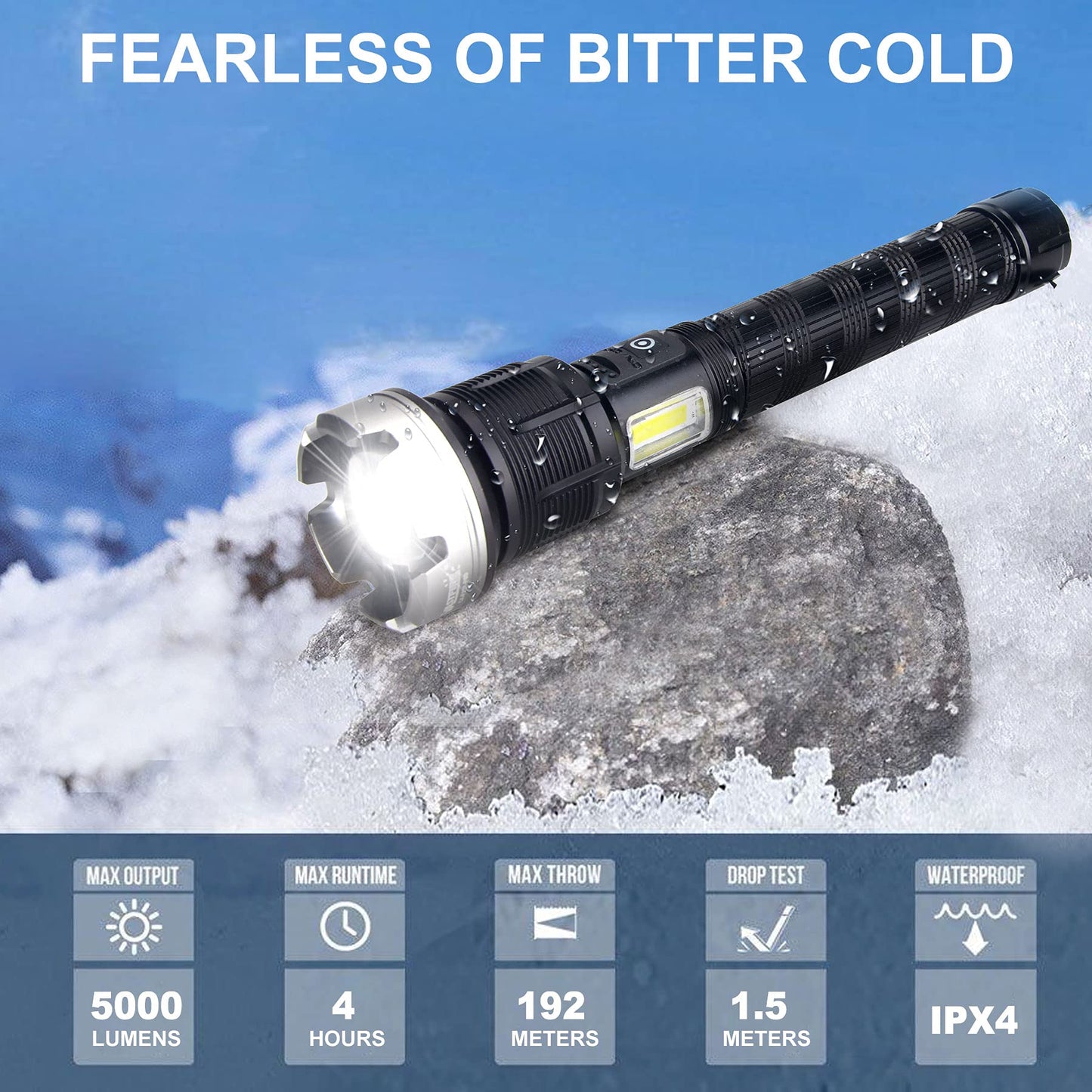 LED Uppladdningsbar Tactical Laser Ficklampa Hög Lumens