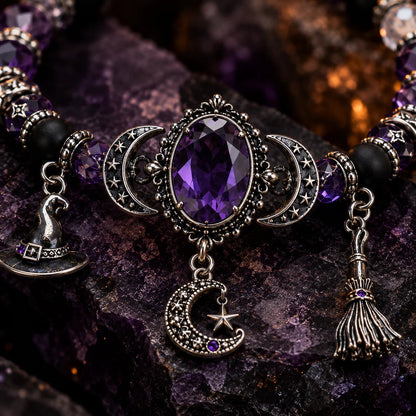 🔥 SISTA DAGEN 49% RABATT – 🔮 Häxans Kristallmåne-berlockarmband