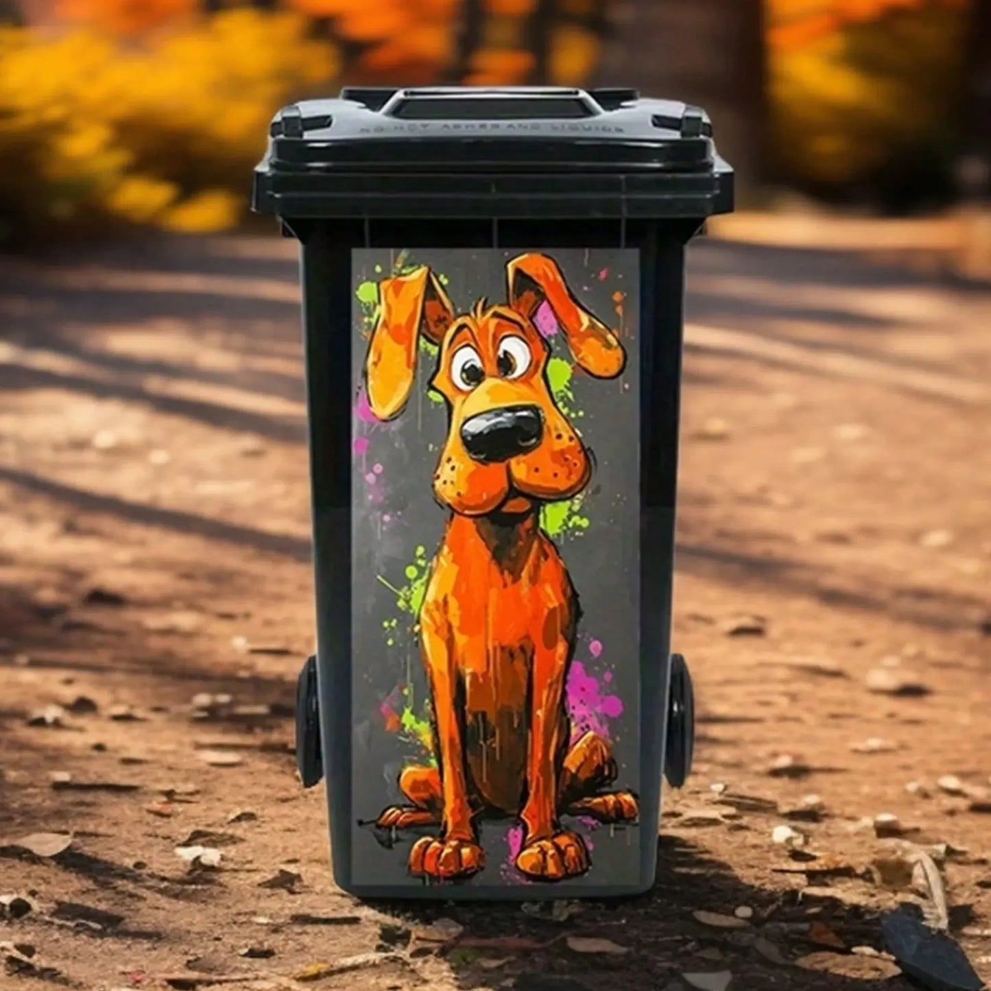 🦒🐯Kreativt klistermärke för soptunna med färgglad tecknad serie✨