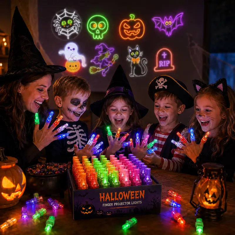 👻🎃 Halloween-fingerprojektorringar – LED-festgåvor för barn
