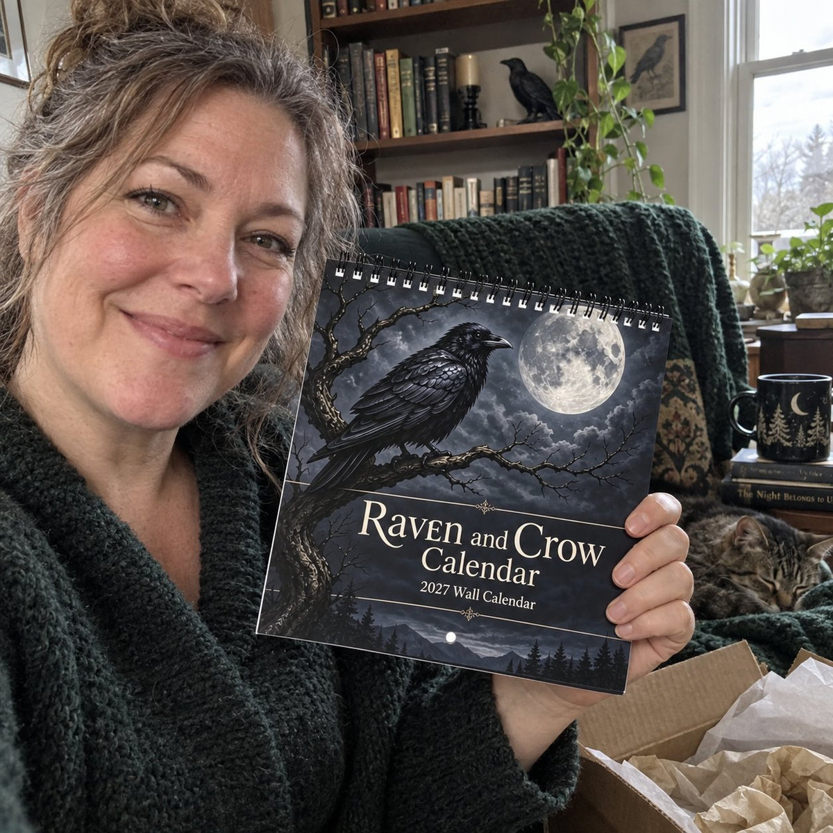 🐦‍⬛Raven & Crow 2027 Väggkalender — 12 månader av månbelyst gotisk konst🖤