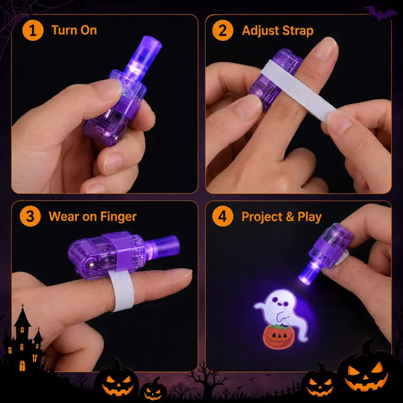 👻🎃 Halloween-fingerprojektorringar – LED-festgåvor för barn