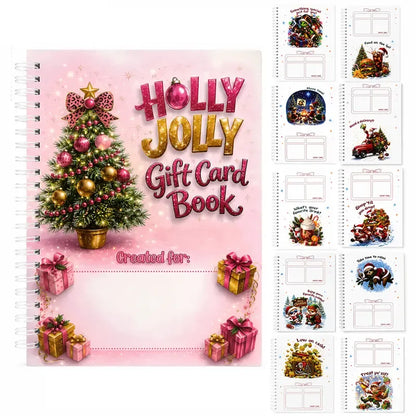 🔥🎁70% RABATT!!! - Redo för jul!🎅 Julklappskortshäfte -👍Gör-det-själv spiralbundet julklappskortshållarbok