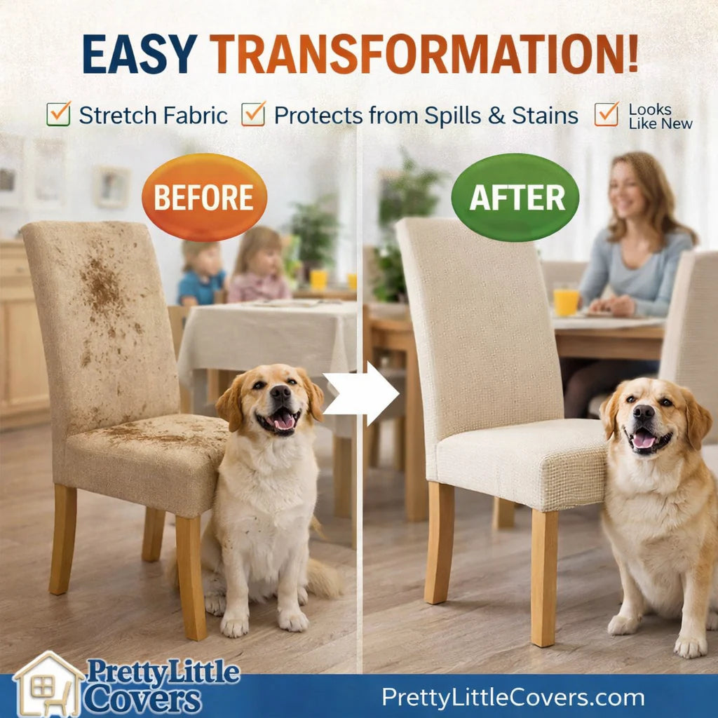 Snygga stolsöverdrag – ge dina gamla stolar ett lyft på nolltid!