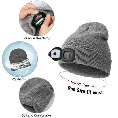 USB-uppladdningsbar LED-mössa