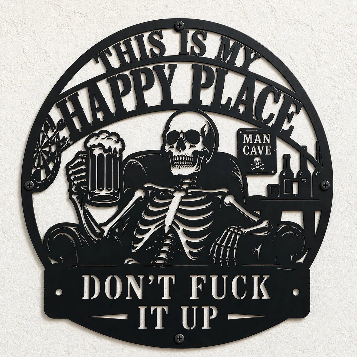 💀🍺"Detta är min lyckliga plats" Intressanta dekorationer för exklusiva utrymmen för män