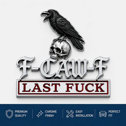 💥💥F-CAW-F bilens emblem i metall — För dig som skrattar åt livet och inte bryr dig! - KÖP 3 FÅ 2 GRATIS