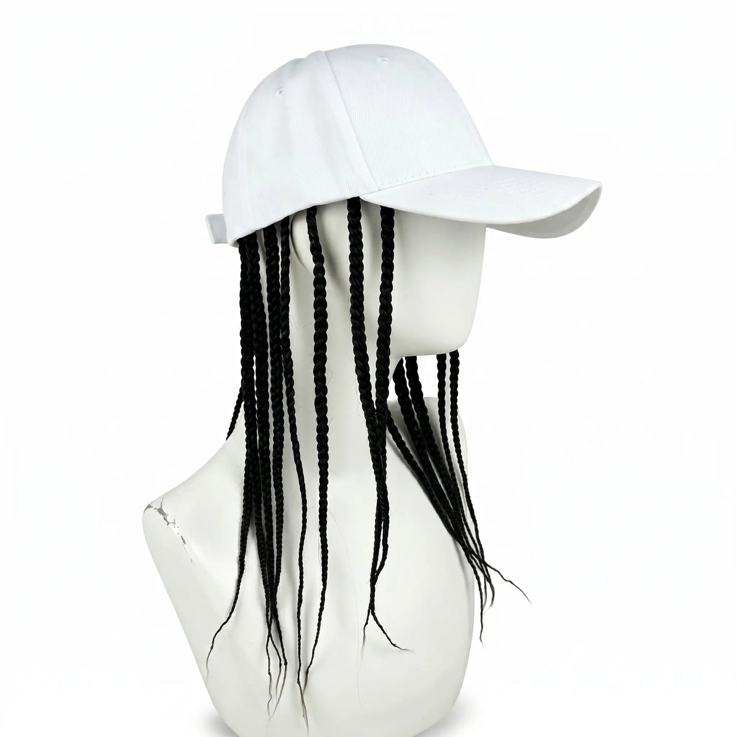 Flätad perukkeps – Snapback-keps med fastsydda dreadlockfläto