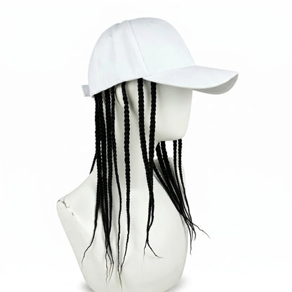 Flätad perukkeps – Snapback-keps med fastsydda dreadlockfläto