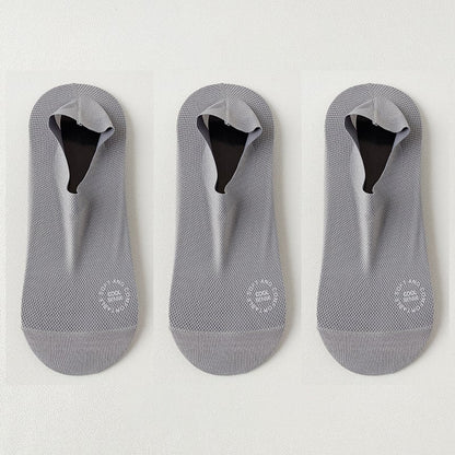 🔥 3-pack osynliga strumpor med grepp 🧦 – Andningsbar, lågskuren, halksäker och svettabsorberande design