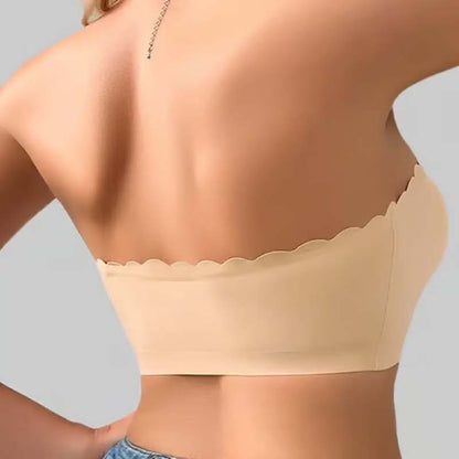 Sömlös framknäppning med axelband och bandeau-bh