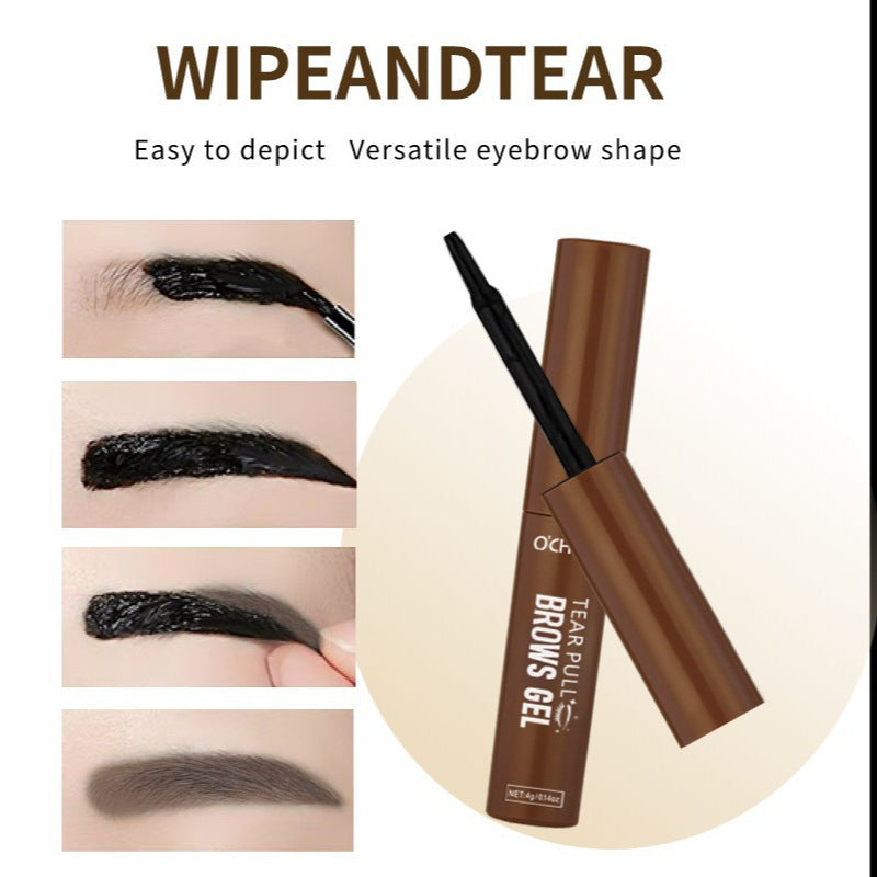 💧Tear-Off Brow Gel – Vattentät, smetar inte, långvarig, skapar naturliga, vilda ögonbryn