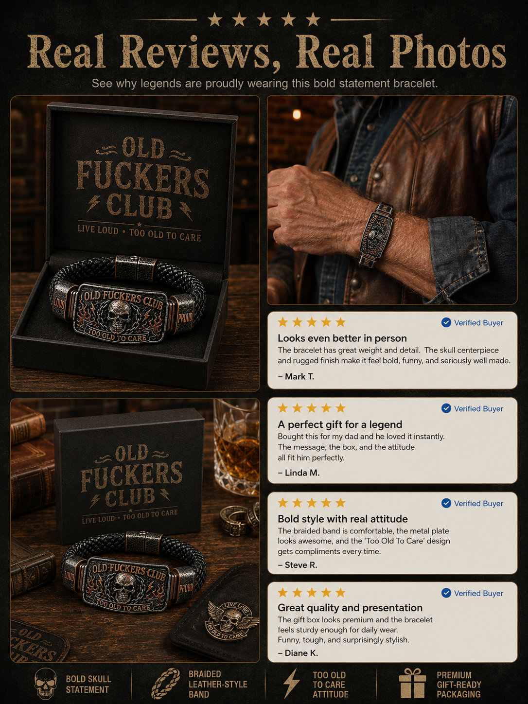 ☠️ Old Fuckers Club & Wild Freedom 🪓 | Vintage-armband i begränsad upplaga 2026