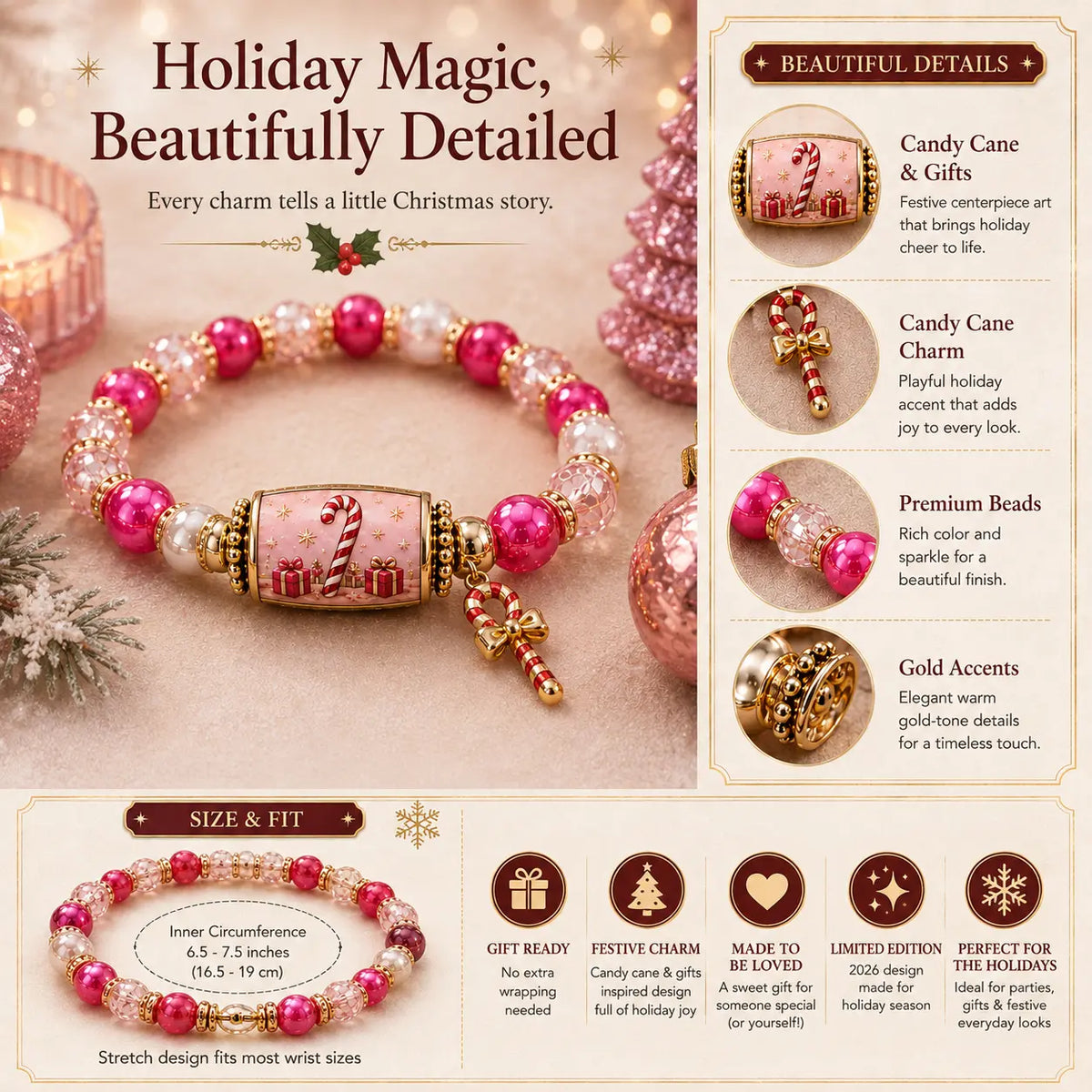 🎄 Limited Edition Christmas Story Pärlarmband Set | Julklappssmycken