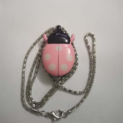 🐞 Halsband med vintage nyckelpiga-fickur