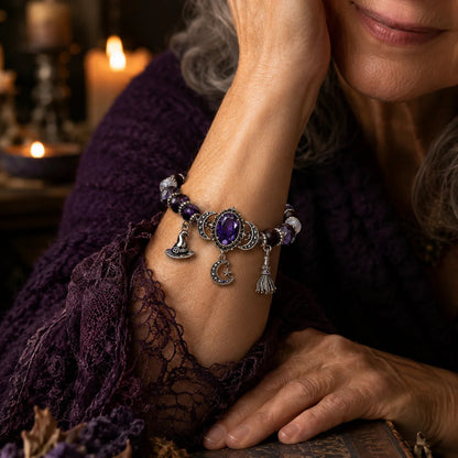 🔥 SISTA DAGEN 49% RABATT – 🔮 Häxans Kristallmåne-berlockarmband