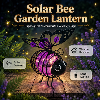 🌙🍃 TIDBEGRÄNSAD 50% RABATT! Hängande solcellslampa med bi – Varmt bärnstensfärgat sken, flimmerfritt, perfekt för trädgårdsfester, camping eller barnrum – Sprid glädje dag och natt 🌞🌜