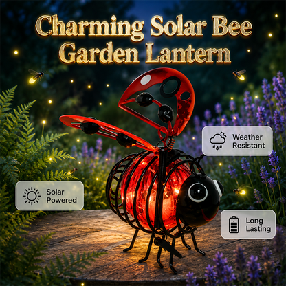 🌙🍃 TIDBEGRÄNSAD 50% RABATT! Hängande solcellslampa med bi – Varmt bärnstensfärgat sken, flimmerfritt, perfekt för trädgårdsfester, camping eller barnrum – Sprid glädje dag och natt 🌞🌜