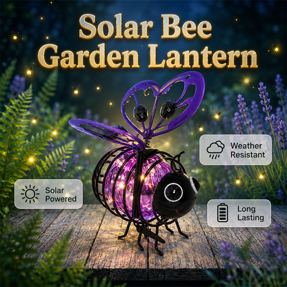 🌙🍃 TIDBEGRÄNSAD 50% RABATT! Hängande solcellslampa med bi – Varmt bärnstensfärgat sken, flimmerfritt, perfekt för trädgårdsfester, camping eller barnrum – Sprid glädje dag och natt 🌞🌜
