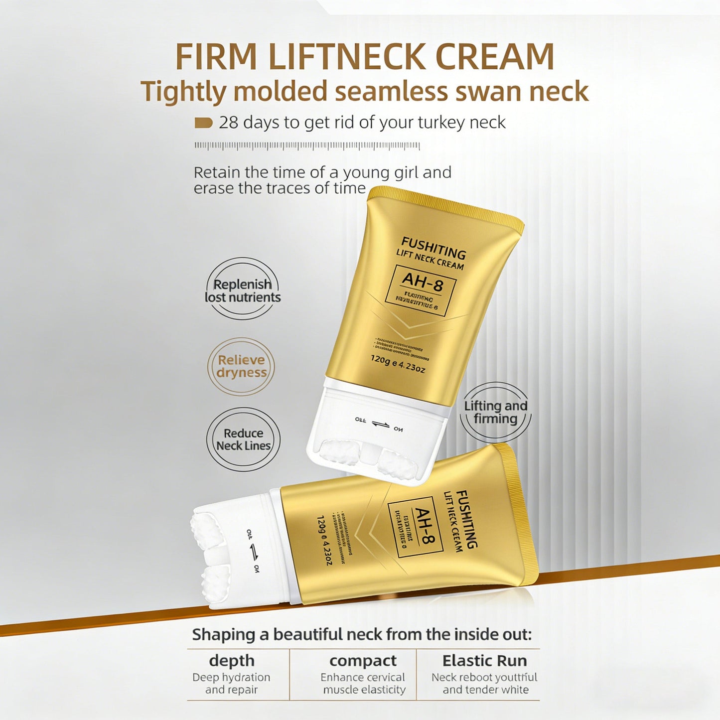 Rollerkräm för uppstramande hals