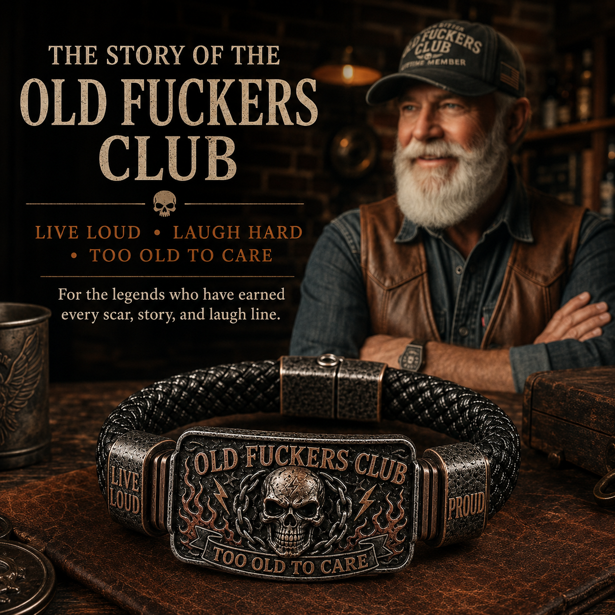 ☠️ Old Fuckers Club & Wild Freedom 🪓 | Vintage-armband i begränsad upplaga 2026