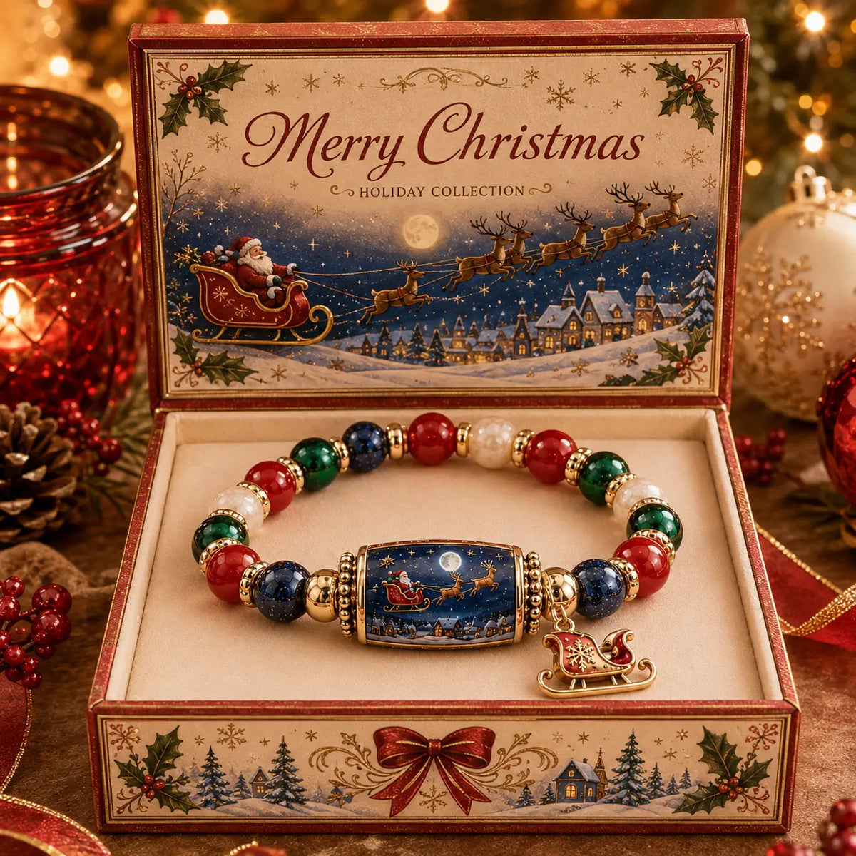 🎄 Limited Edition Christmas Story Pärlarmband Set | Julklappssmycken