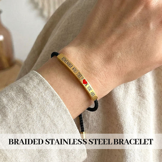 ✨📿 Vävt armband i rostfritt stål – motiverande och inspirerande armband med borttagbar tryck! ✨🦾
