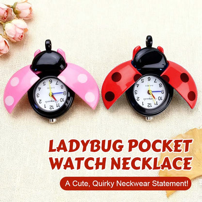 🐞 Halsband med vintage nyckelpiga-fickur