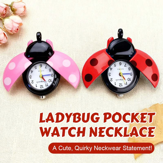 🐞 Halsband med vintage nyckelpiga-fickur