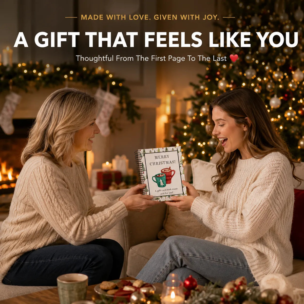 🔥🎁70% RABATT!!! - Redo för jul!🎅 Julklappskortshäfte -👍Gör-det-själv spiralbundet julklappskortshållarbok