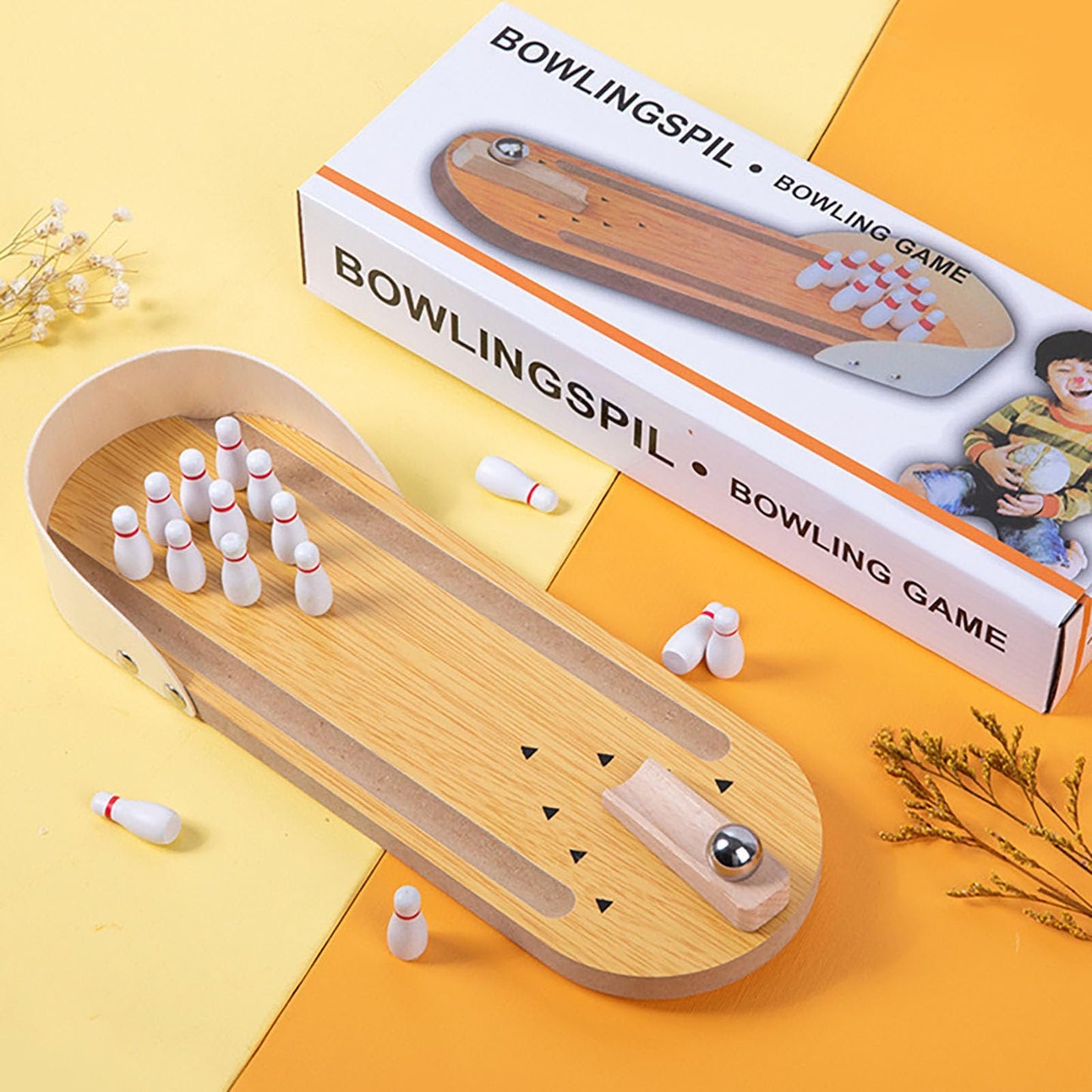 Mini-bowlingspelset för bor
