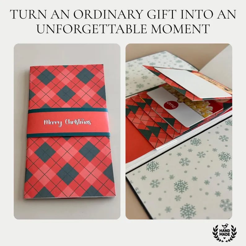 🎅✨Handgjord julklappsbok med vattenfall♻️Gratis PDF ingår!