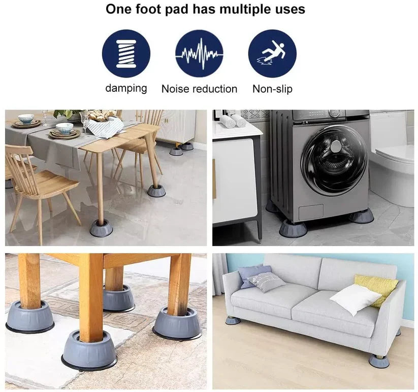 Vibrationsdämpande fötter till tvättmaskin