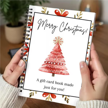 🔥🎁70% RABATT!!! - Redo för jul!🎅 Julklappskortshäfte -👍Gör-det-själv spiralbundet julklappskortshållarbok