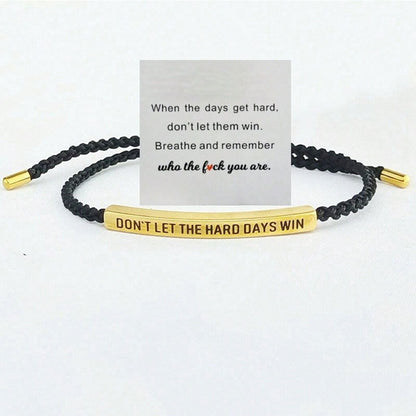 ✨📿 Vävt armband i rostfritt stål – motiverande och inspirerande armband med borttagbar tryck! ✨🦾