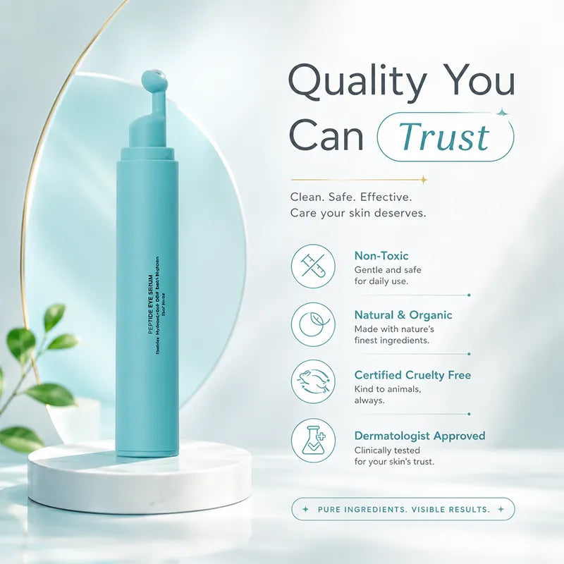 Peptide Eye Serum - Kylande rollerball-serum under ögonen för svullnader, mörka ringar och rynkor med peptider, hyaluronsyra, MSM och reishi-svamp