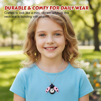 🐞 Halsband med vintage nyckelpiga-fickur