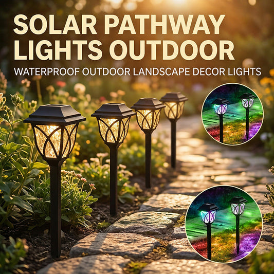 ☀️Solcellslampor för gångvägar/vattentäta solcellslampor för trädgårdar