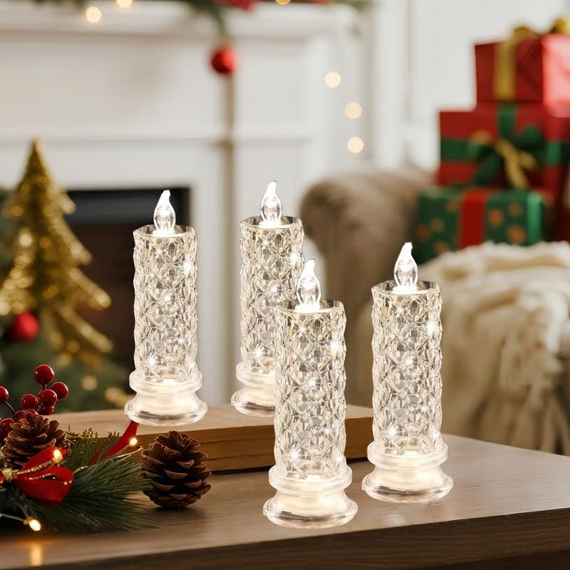🔥🎁 LED-ljus i kristallform – elegant sken och mysig stämning